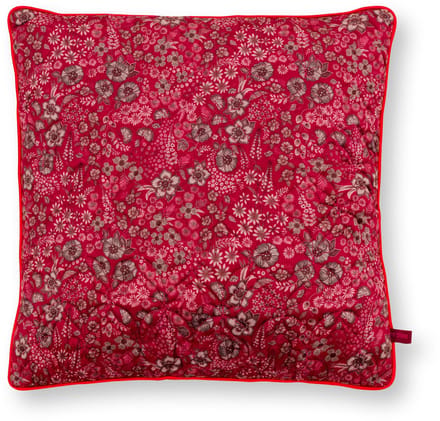 Pip Studio Sierkussen Quilted Daisy Dreams - Kussen voor de Woonkamer - Rood - 50x50cm