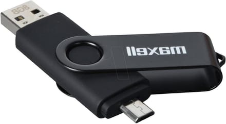 Geheugenstick - USB stick - Bestanden Opslaan - Dubbele Aansluiting - 64GB - Zwart