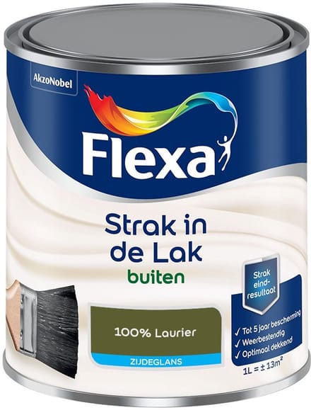 Flexa - Strak In De Lak Buitenlak Zijdeglans - 100% Laurier - Mengverf - 1 L