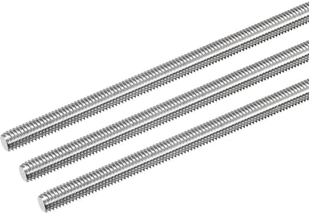 RVS 304 Volledig Gegalvaniseerde Schroefdraadstang M6 x 400mm - Set van 3 Stuks