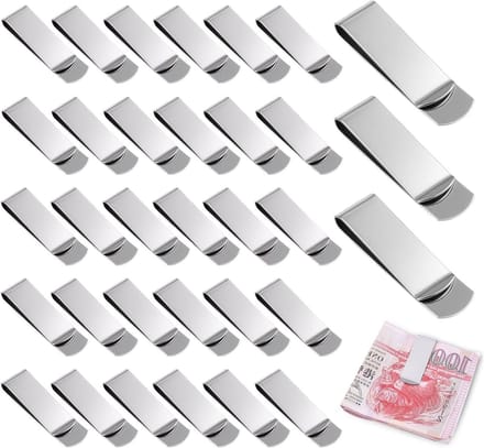 40 Stuks Geldclips van RVS, 5 x 1.5 cm, Ideaal voor Cash, Creditcards en Documenten