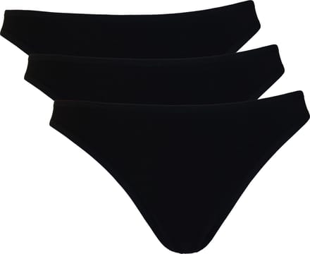 Vanilla - Dames string, Ondergoed dames, Lingerie - 3 stuks - Egyptisch katoen - Zwart - M