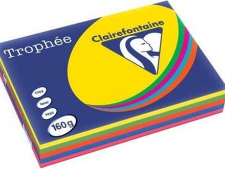 Gekleurd papier TropheeA4 160 grams assorti kleuren 5x50 vel