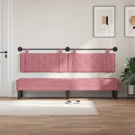 vidaXL - Hangend - hoofdbord - Roze - Fluweel