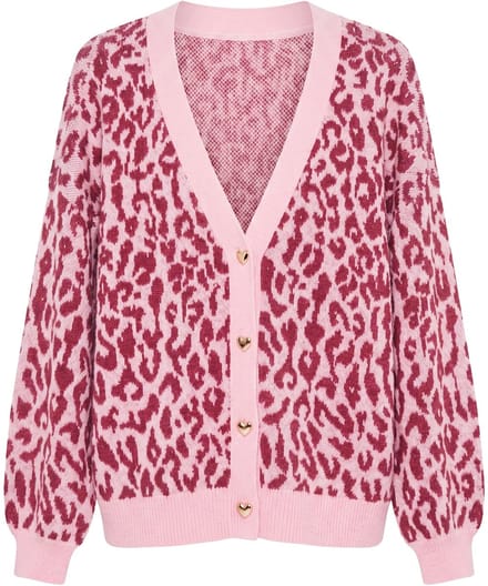 Studio Untold - Dames - Vest oversized kleur leo hartvormige knopen - Roze - Maat 54+
