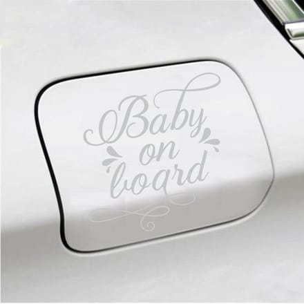 Bumpersticker - Baby On Board - 12,1 X 13,1 - Licht Grijs