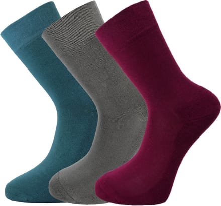 Bamboe sokken - 3 paar - Groenblauw - Grijs - Bordeauxrood - Maat 38-39