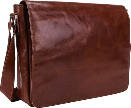Leonhard Heyden Cambridge messenger L 13 inch - Cognac