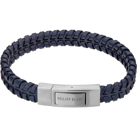 Echt leer en roestvrij stalen armband Philipp Blanc Andreas