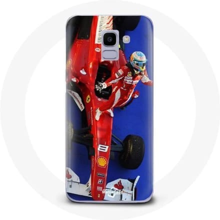 Coque pour Samsung Galaxy A6 2018 Formule 1 Fernando Alonso Pilote automobile F1 Rouge