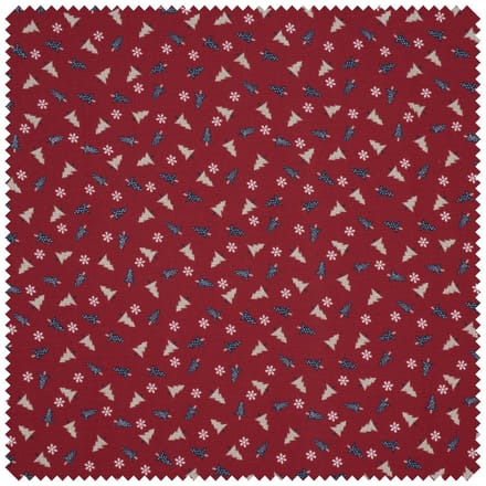 Katoenen stof "Dennenbomen" - Rood