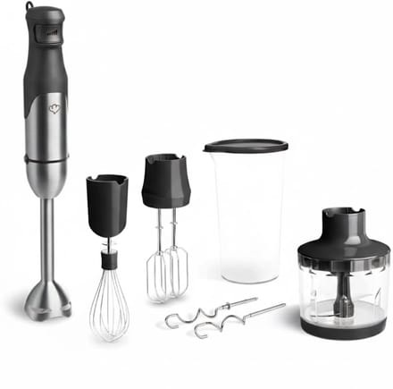 NBAP® Staafmixer Set - Hakmolen - Groentesnijder - Soepmaker - Zilver