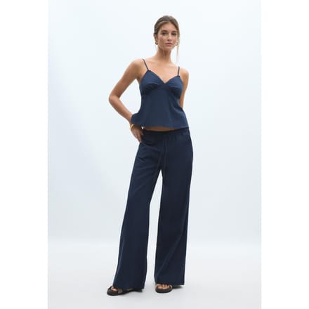Stradivarius Rustieke top met bandjes  Donkermarine L