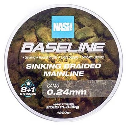 Nash Baseline Sinking 1200 M Gevlochten Vislijn Transparant 0.240 mm