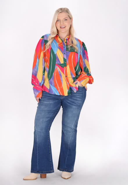 IZIA Grote maat blouse vrouwen veelkleurig