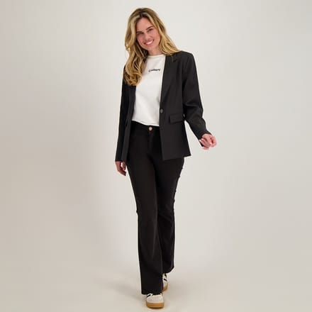 Je m'appelle Dames Broek Flared fit Met stretch - Zwart - Maat S