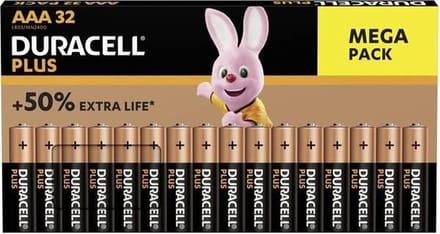 Duracell Plus AAA Alkaline 32 stuks