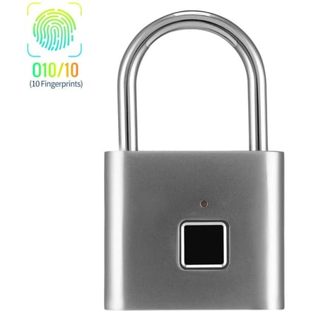 Cadenas intelligent à empreintes digitales, petite taille, pour armoire, Mini serrure à empreintes digitales argenté