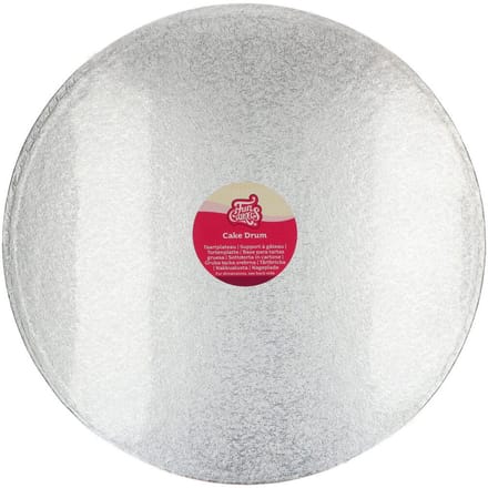 FunCakes Cake Drum Rond - Zilver - Ø45,5 cm / 12 mm - Taartonderlegger - Taartkarton