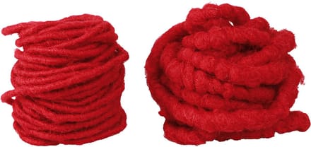 Wolkoord Rood Viltkoord Wick Draad Fleece L7m Set 2Pcs