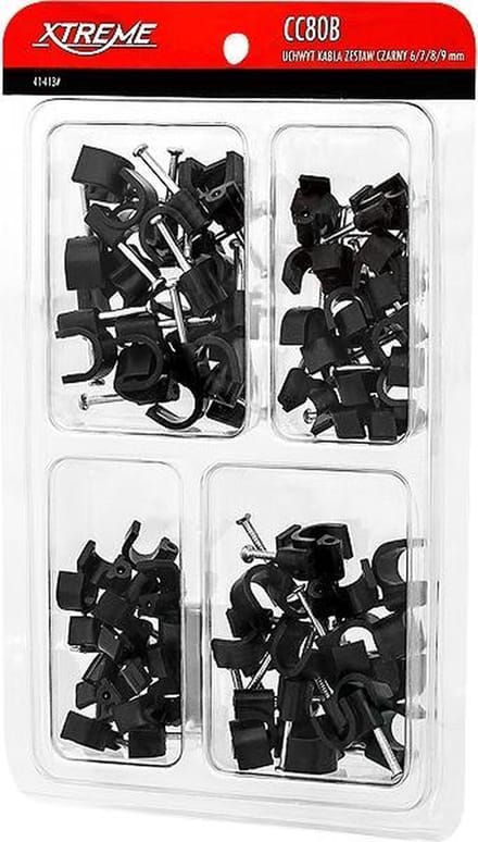 Spijkerclip assortiment - 80 stuks - Zwart - CC80B