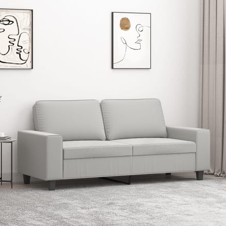 vidaXL Tweezitsbank 140 cm microvezelstof lichtgrijs