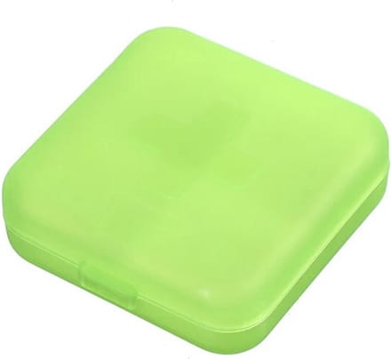 Cabantis Mini Pillendoosje 4 Vakjes - Mini-Pillen Organizer - Mini-Medicijn Doosje - 6x6x2cm - Groen