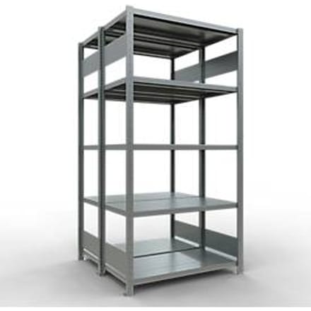 SCHULTE Lagertechnik - Dubbel legbordstelling. Type 250 kg - 2000x1000x2x500 mm, 10 schappen