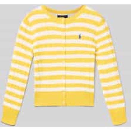 Cardigan met kabelpatroon en labelstitching