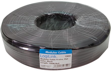 LogiLink CM06W telefoonkabel 100 m Wit