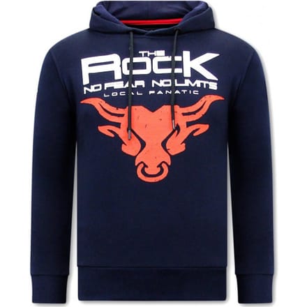 Hoodie Heren Print - The Rock- Blauw / Navy