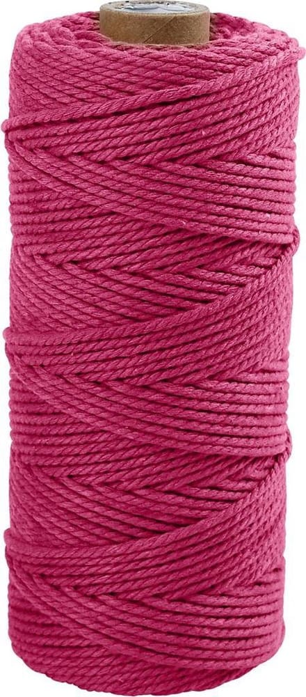 Creotime Katoendraad, l: 120 m, roze, Dikke kwaliteit 12/36, 250 gr