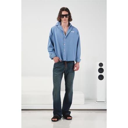 Geborduurd Tekstprint Lange Mouwen Shirt