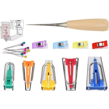 Stof Biasband Maker Naai- en Patchwork Gereedschap Krimpkoker Set DIY Randafwerking Roller Snijder white