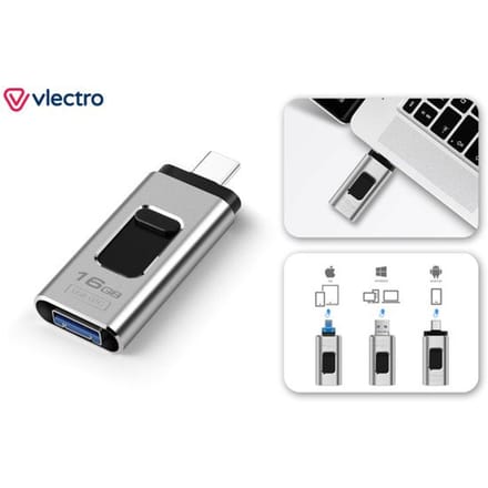 Vlectro - 4-in-1 USB-stick voor smartphone, tablet en laptop - 64 GB