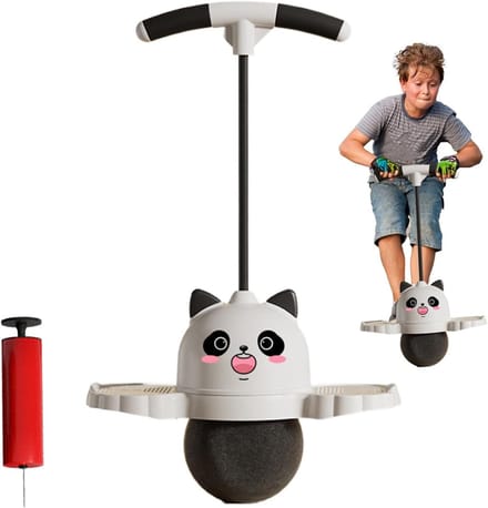 Springbal met Handvat - Dansbal Pogo - Balans Oefenen - Robuuste Stevige Constructie - 80 x 38 cm - Zwart