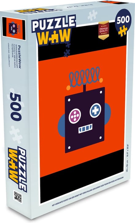 Puzzel Robot - Rood - Gezicht - Vormen - Jongens - Kids - Legpuzzel - Puzzel 500 stukjes