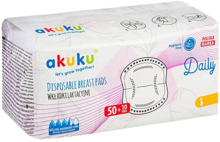 Akuku wegwerp zoogkompressen 60 stuks - Borstkompressen