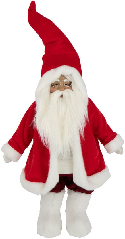 J-Line figuur Kerstman Bril - polyresin - wit/rood - small