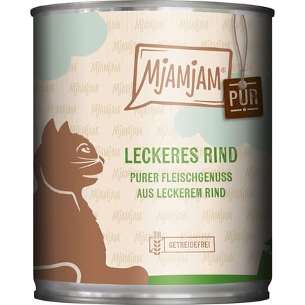 Economy Pack 24x800g MjAMjAM Pure Meat Delight Delicious Pure Beef Wet Cat Food