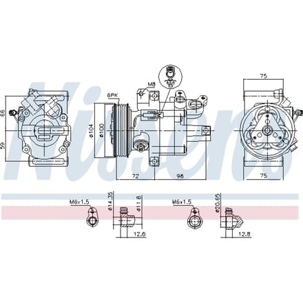 Compressor, airconditioner NISSENS 89399