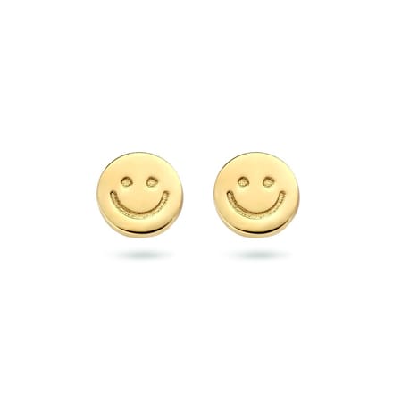 Zilver Verguld (Geel) Oorknoppen Smiley 1 Micron 2102048