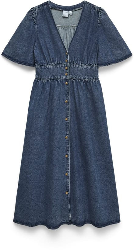 VERO MODA - VMMELANEY BLK 2/4 V-NECK DENIM DRESS - Dames - Mini jurken