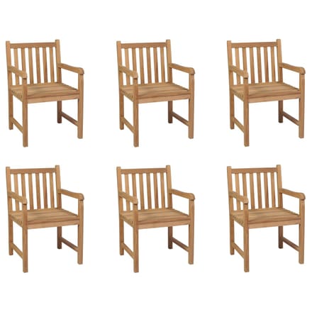 vidaXL - Tuinstoelen - 6 - st - massief - teakhout
