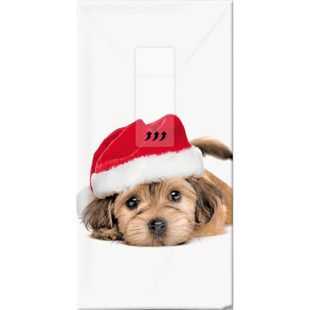 Papieren zakdoekjes "Sweet Santa Dog"