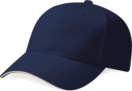 Beechfield Pet Pro-Style in geborsteld katoen B65 - French Navy / Stone - One size