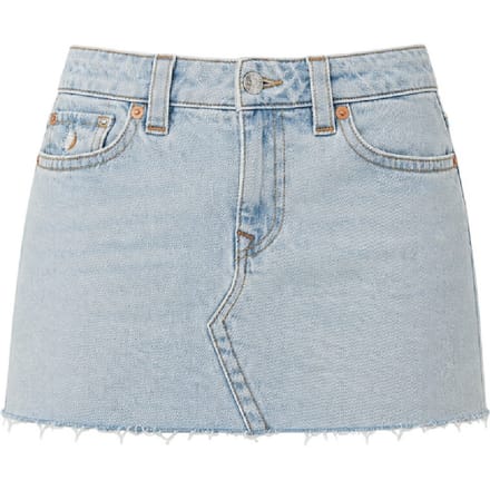 True Religion Sadie effen denim minirok voor dames (Glanzend/Vervaagd)