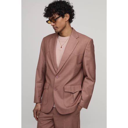 Rechte Pasvorm Western Detail Blazer | Brick | Size 34