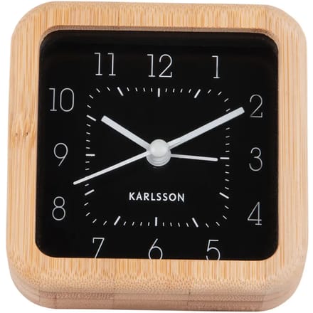 Karlsson Wekker Neat Square - Bamboe - 9x9x9cm - Modern - Wekker voor slaapkamer - Wekkers