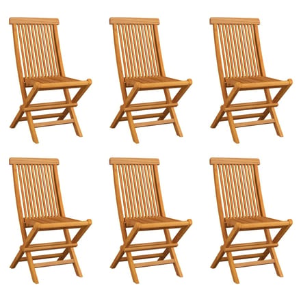 vidaXL - Klapstoelen - 6 - stuks - van - massief - teakhout